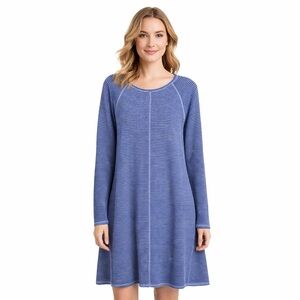 J.Jill Women’s Seamed Tunic Dress Blue Stripe Cotton Blend XL Style# KDR109891